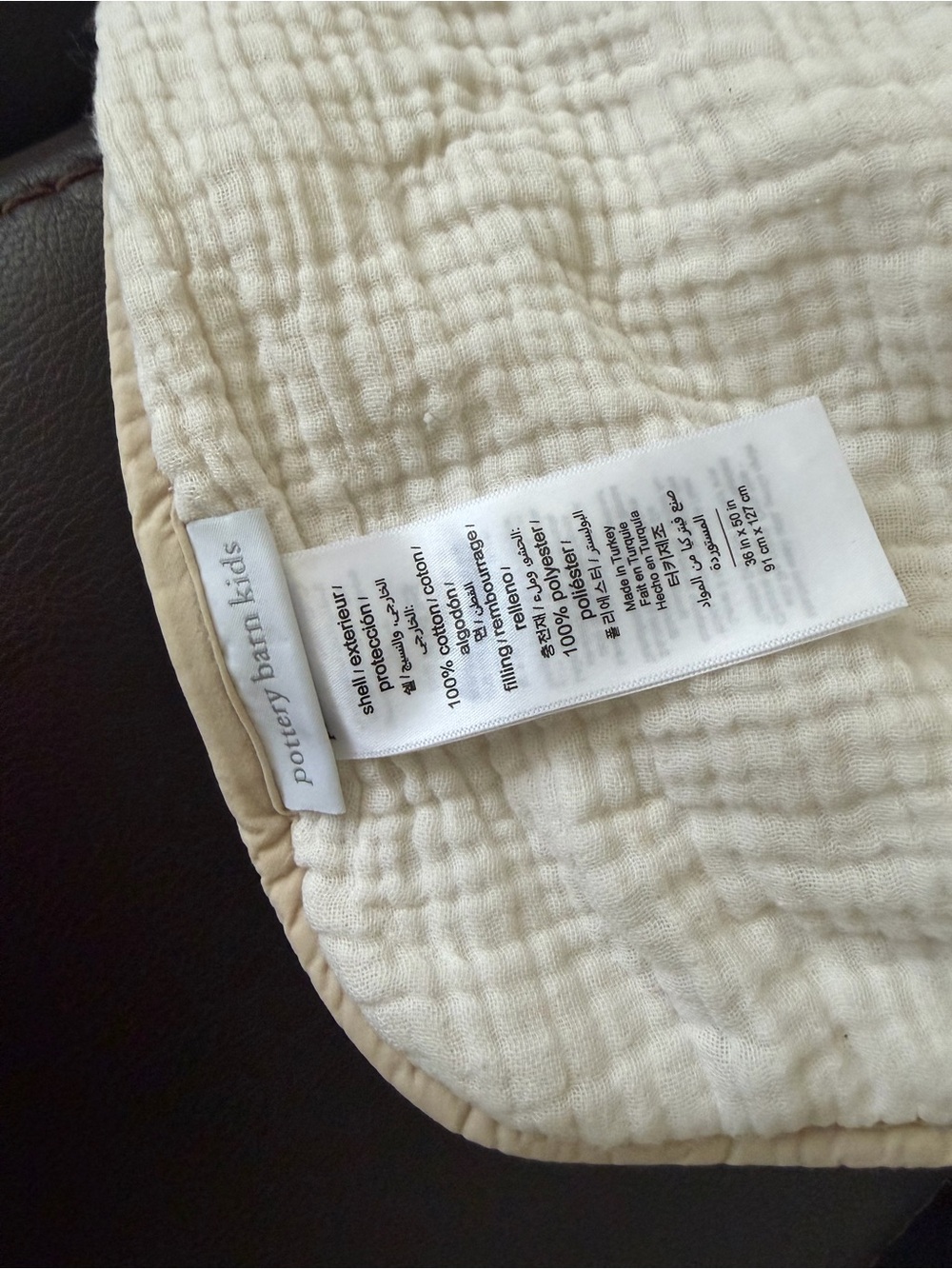 Pottery Barn Kids Cotton Muslin Nursery Quilt Blanket
